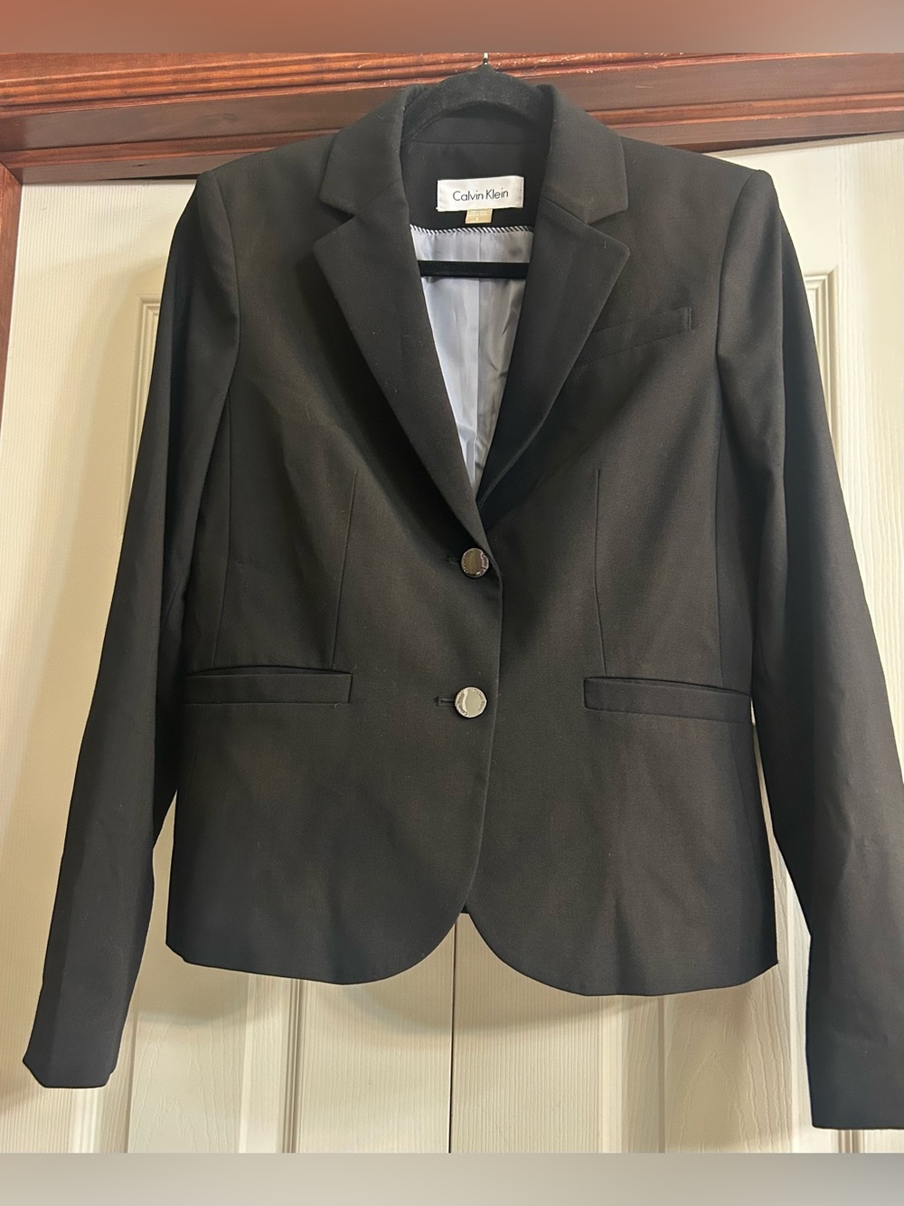 Calvin Klein Black Women's Two-Button Tailored Blazer. New Without Tags